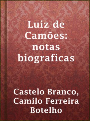 cover image of Luiz de Camões: notas biograficas